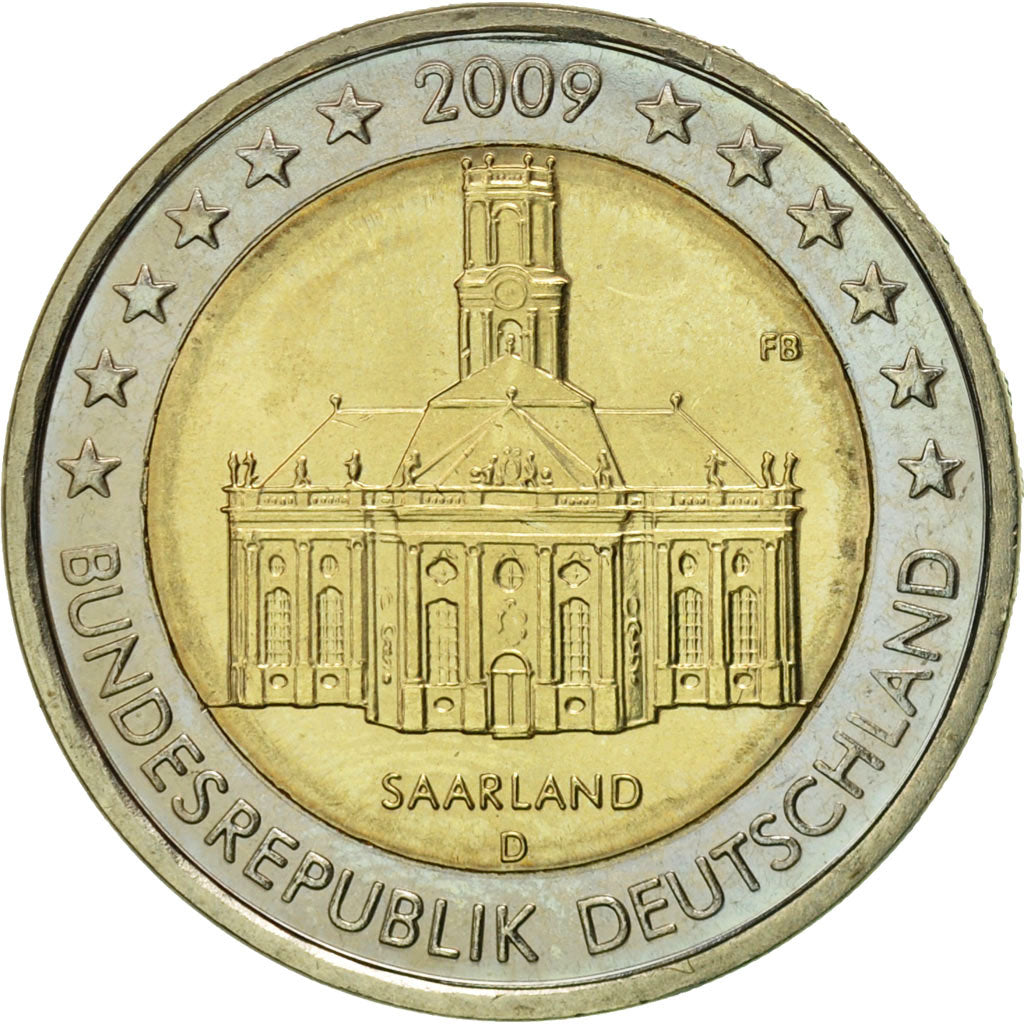 GERMANY - FEDERAL REPUBLIC, 2 Euro, 2009, MS(60-62), Bi-Metallic, KM:276