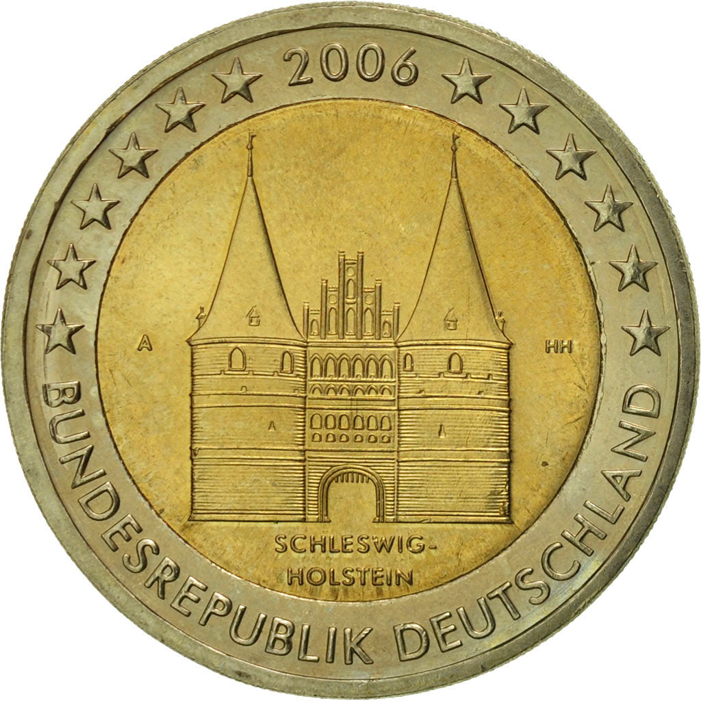 GERMANY - FEDERAL REPUBLIC, 2 Euro, 2006, AU(55-58), Bi-Metallic, KM:253