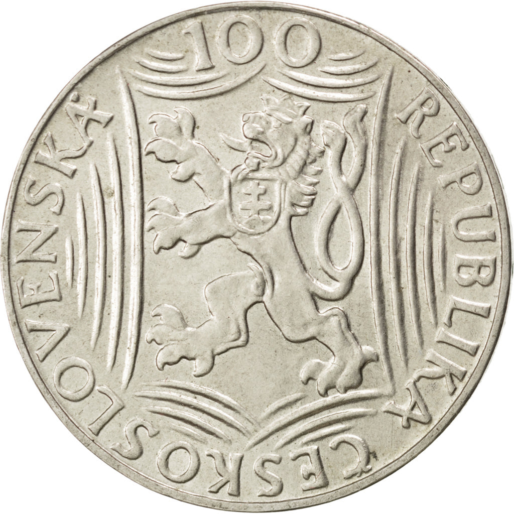 Tchécoslovaquie, 100 Korun 1949, Staline 70 ans, KM 30