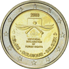Belgium, 2 Euro, Human Rights, 2008, MS(63), Bi-Metallic, KM:248