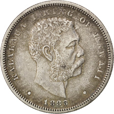 HAWAII, 1/2 Dollar, Hapalua, 1883, KM #6, AU(55-58), Silver, 12.49