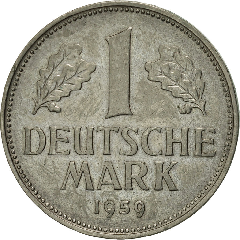 Coin, GERMANY - FEDERAL REPUBLIC, Mark, 1959, Munich, AU(55-58), Copper-nickel