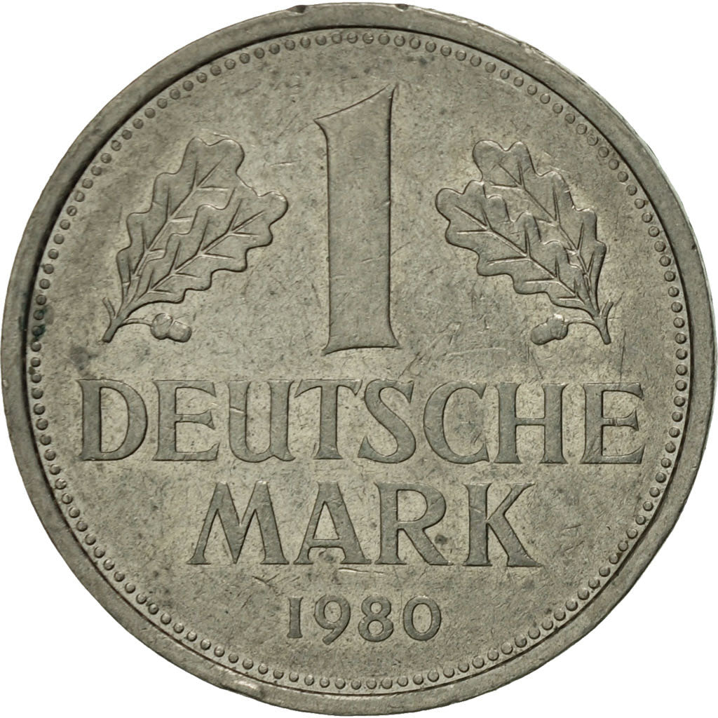 Coin, GERMANY - FEDERAL REPUBLIC, Mark, 1980, Hambourg, AU(55-58)