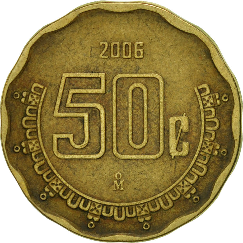 Moneda, México, 50 Centavos, 2006, Mexico City, MBC, Aluminio - bronce, KM:549