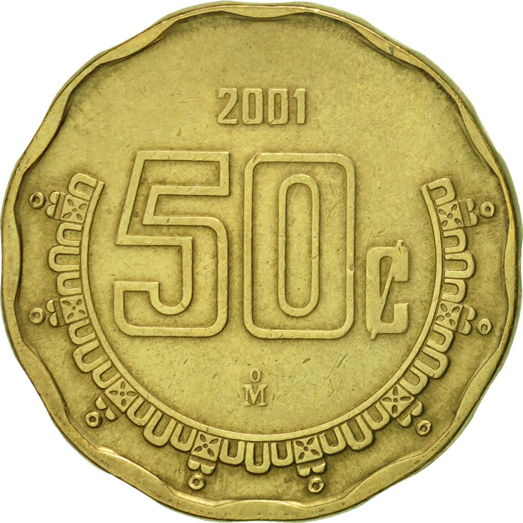 Mexiko, 50 Centavos, 2001, Mexico City, SS+, Aluminum-Bronze, KM:549