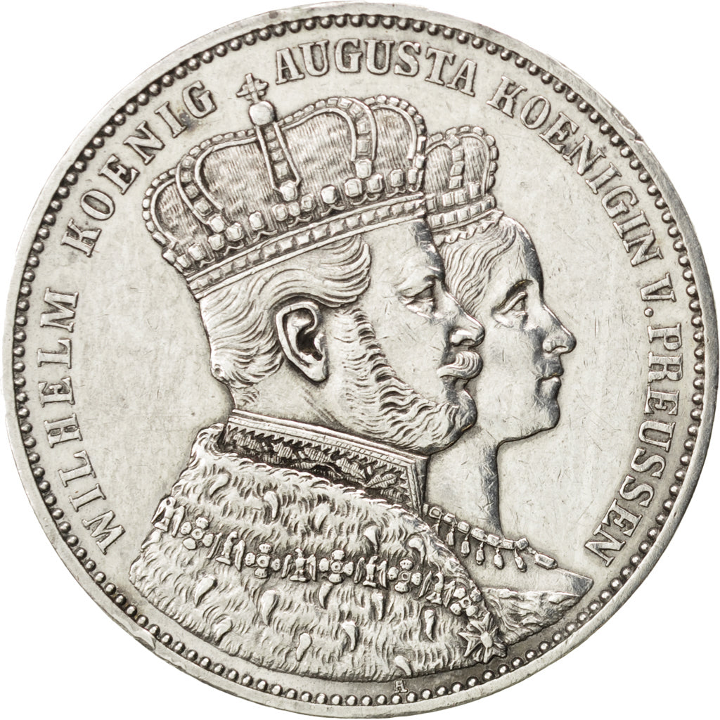 GERMAN STATES, Thaler, 1861, Berlin, KM #488, AU(55-58), Silver, 18.47