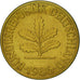 Coin, GERMANY - FEDERAL REPUBLIC, 10 Pfennig, 1986, Munich, EF(40-45), Brass