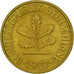 Coin, GERMANY - FEDERAL REPUBLIC, 10 Pfennig, 1987, Stuttgart, EF(40-45), Brass