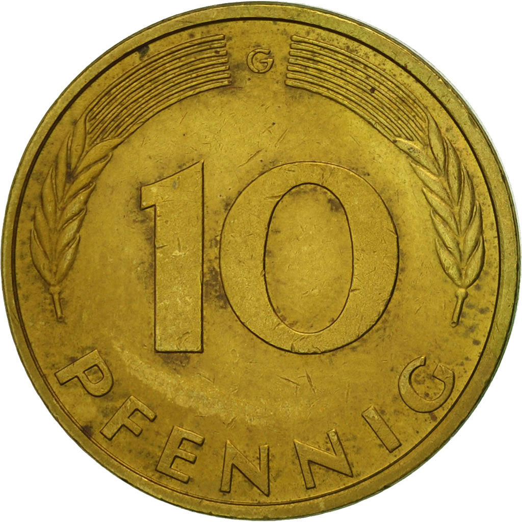 Moneta, GERMANIA - REPUBBLICA FEDERALE, 10 Pfennig, 1987, Karlsruhe, BB, Acciaio