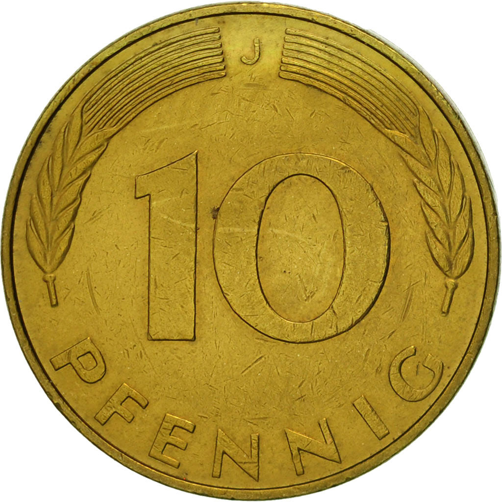 Moneta, GERMANIA - REPUBBLICA FEDERALE, 10 Pfennig, 1989, Hambourg, BB, Acciaio