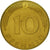 Moneda, ALEMANIA - REPÚBLICA FEDERAL, 10 Pfennig, 1989, Hambourg, MBC, Latón