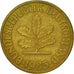 Coin, GERMANY - FEDERAL REPUBLIC, 10 Pfennig, 1985, Munich, EF(40-45), Brass