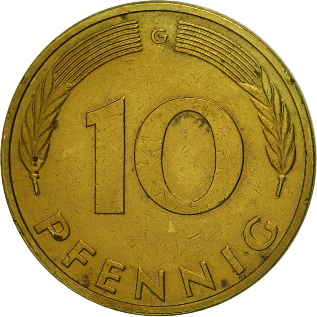 Moneta, GERMANIA - REPUBBLICA FEDERALE, 10 Pfennig, 1981, Karlsruhe, BB, Acciaio