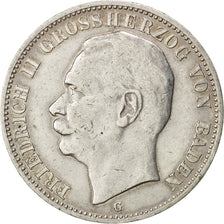 Coin, German States, BADEN, Friedrich II, 3 Mark, 1909, Stuttgart, MS(60-62)