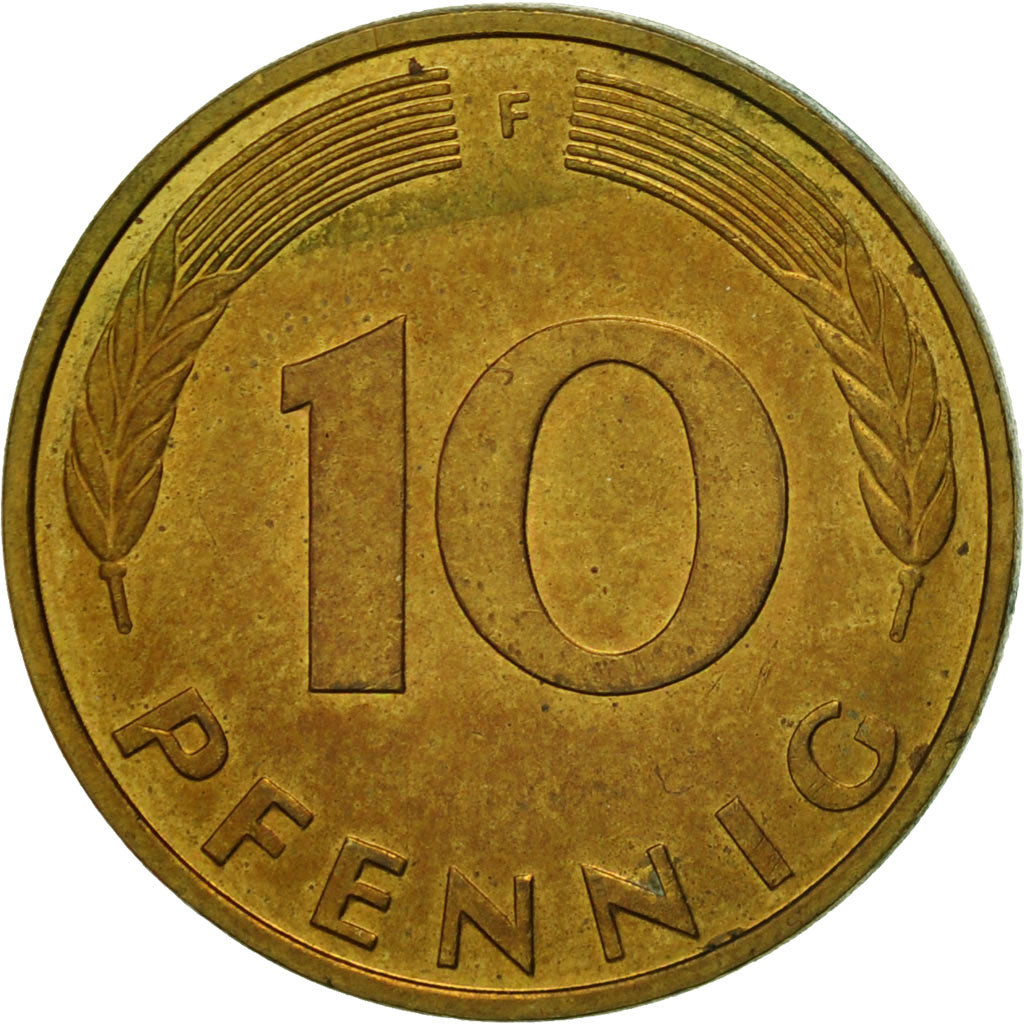 Coin, GERMANY - FEDERAL REPUBLIC, 10 Pfennig, 1992, Stuttgart, EF(40-45), Brass