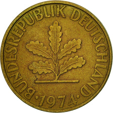Münze, Bundesrepublik Deutschland, 10 Pfennig, 1974, Hambourg, SS, Brass Clad