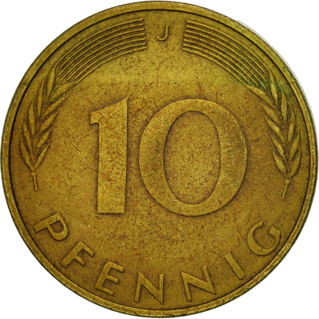 Münze, Bundesrepublik Deutschland, 10 Pfennig, 1974, Hambourg, SS, Brass Clad