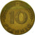 Coin, GERMANY - FEDERAL REPUBLIC, 10 Pfennig, 1949, Munich, EF(40-45), Brass