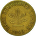 Coin, GERMANY - FEDERAL REPUBLIC, 10 Pfennig, 1949, Hambourg, EF(40-45), Brass