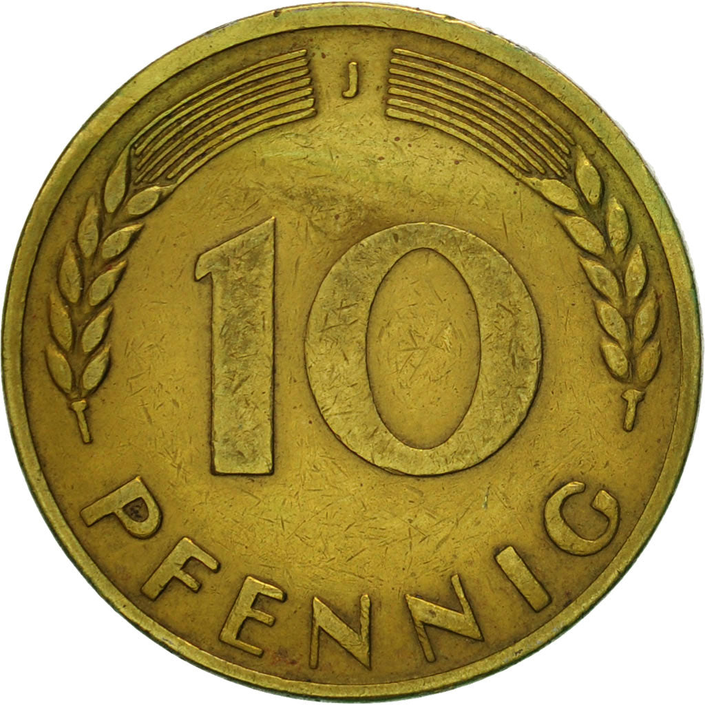 Moneta, GERMANIA - REPUBBLICA FEDERALE, 10 Pfennig, 1949, Hambourg, BB, Acciaio