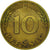 Coin, GERMANY - FEDERAL REPUBLIC, 10 Pfennig, 1966, Stuttgart, EF(40-45), Brass