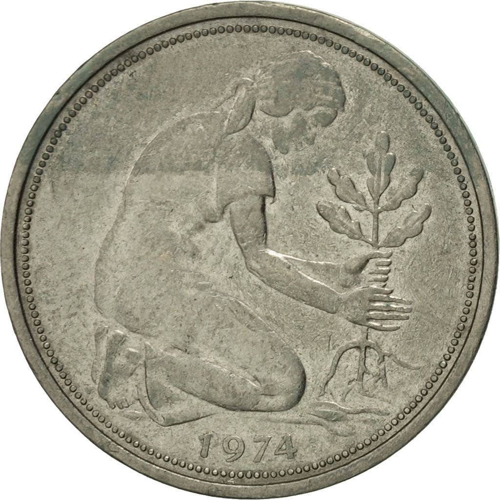 Münze, Bundesrepublik Deutschland, 50 Pfennig, 1974, Munich, SS, Copper-nickel