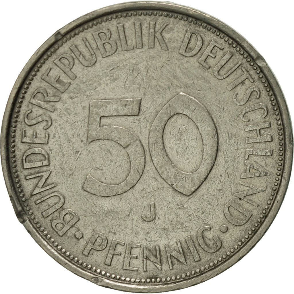 Coin, GERMANY - FEDERAL REPUBLIC, 50 Pfennig, 1972, Hambourg, EF(40-45)