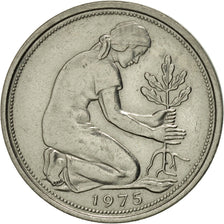 Coin, GERMANY - FEDERAL REPUBLIC, 50 Pfennig, 1975, Hambourg, EF(40-45)