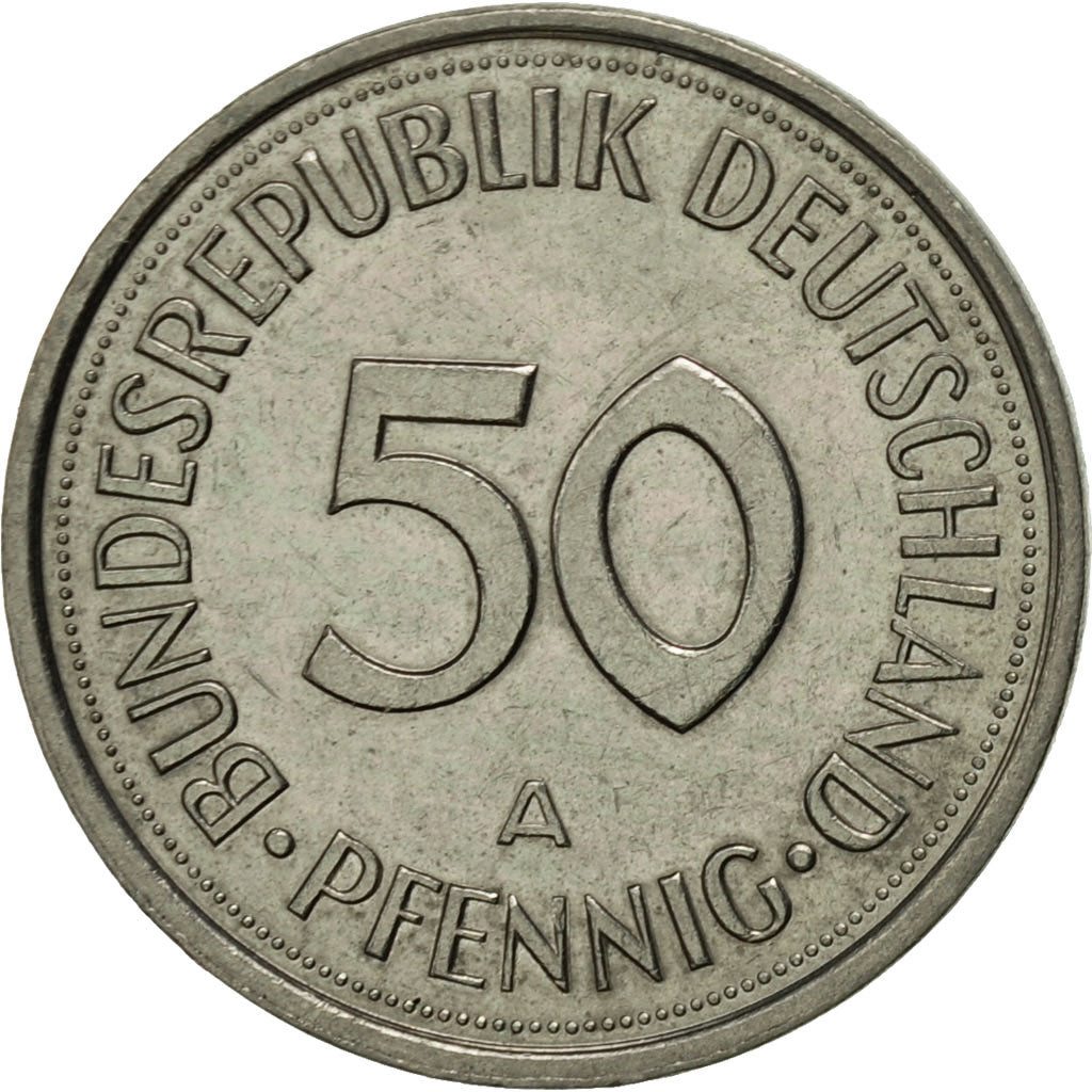 Münze, Bundesrepublik Deutschland, 50 Pfennig, 1990, Berlin, SS+