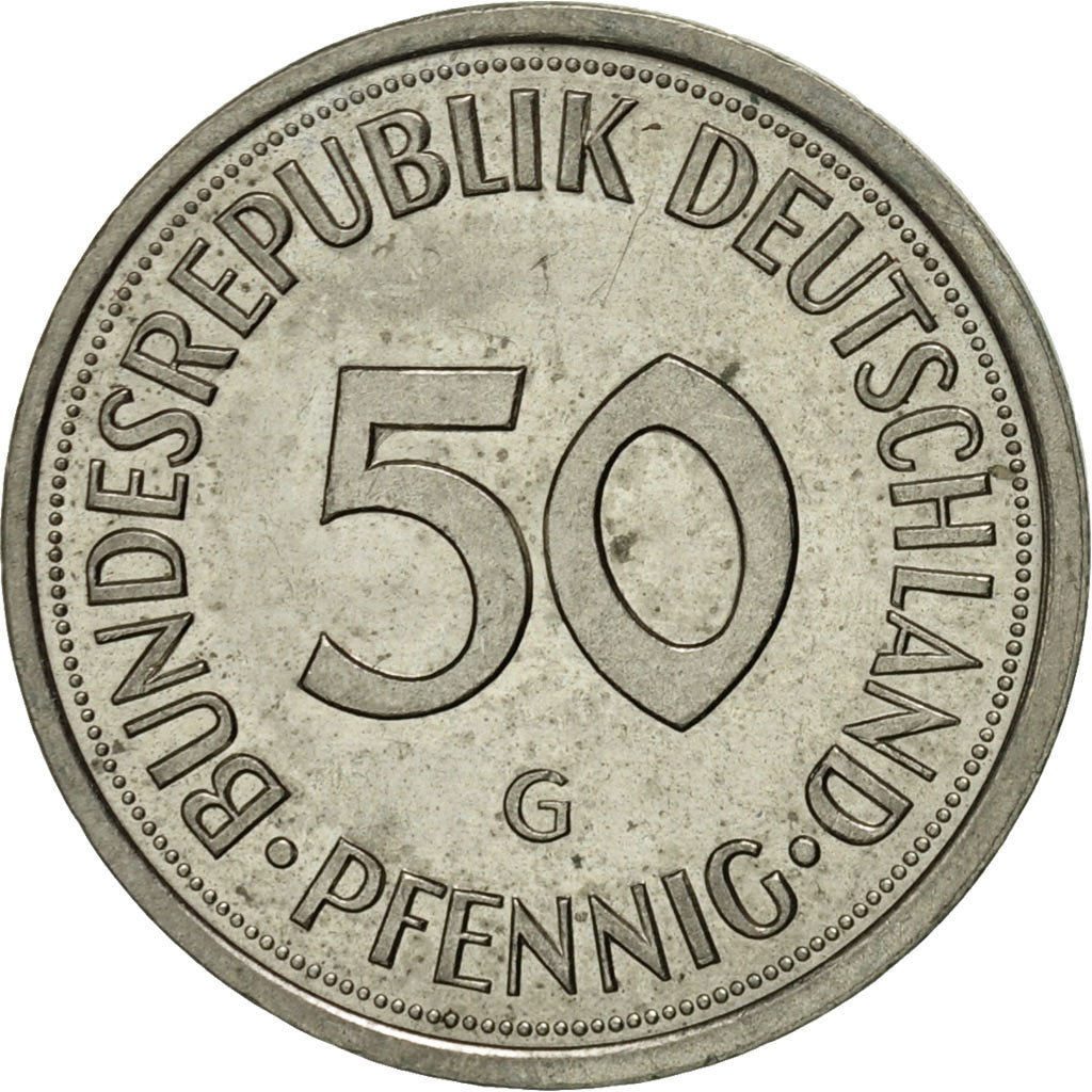 Münze, Bundesrepublik Deutschland, 50 Pfennig, 1990, Karlsruhe, SS