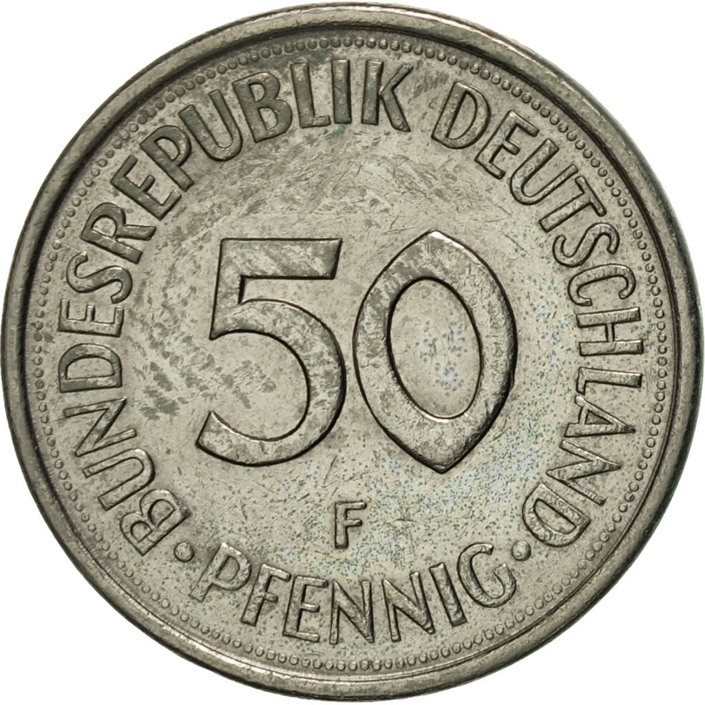 Münze, Bundesrepublik Deutschland, 50 Pfennig, 1980, Stuttgart, SS