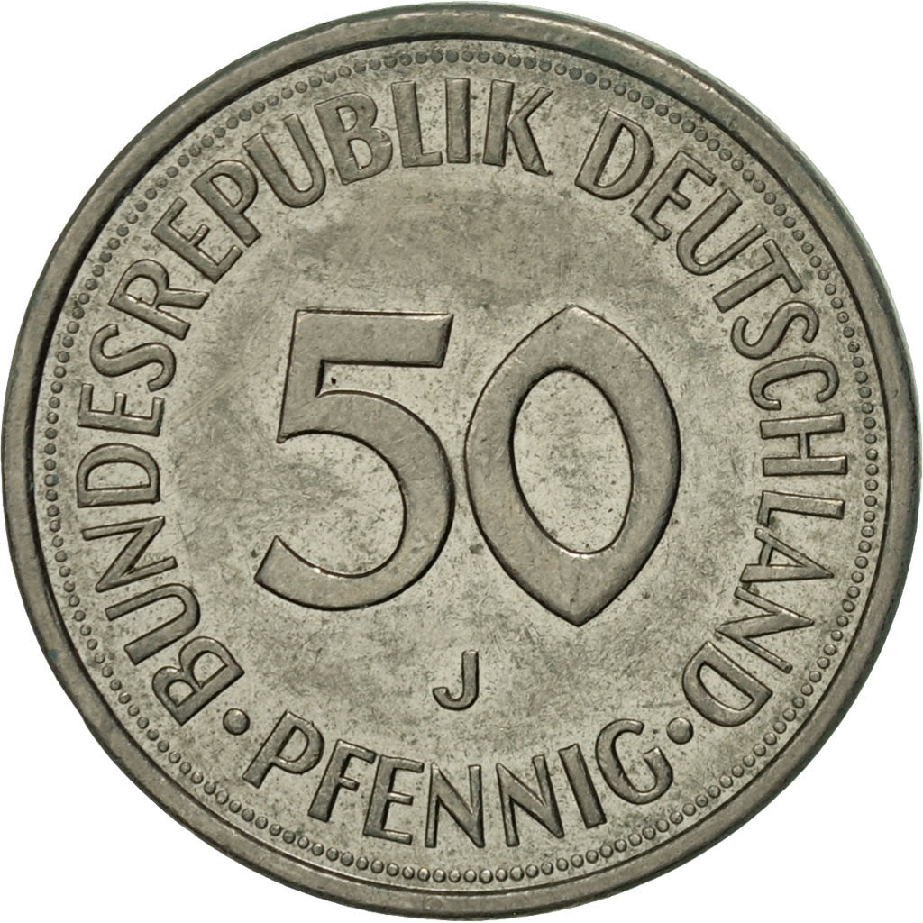 Coin, GERMANY - FEDERAL REPUBLIC, 50 Pfennig, 1980, Hambourg, EF(40-45)