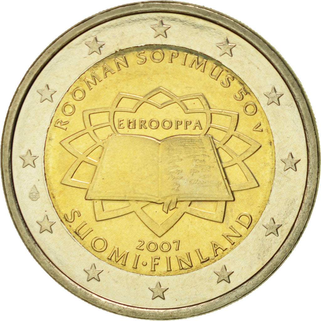 Finland, 2 Euro, Traité de Rome 50 ans, 2007, MS(60-62), Bi-Metallic, KM:138