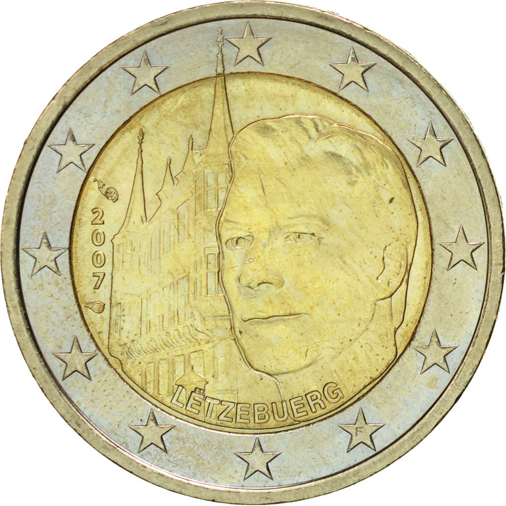 Luxembourg, 2 Euro, 2007, MS(60-62), Bi-Metallic, KM:95