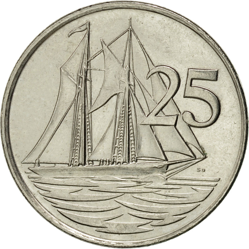 Coin, Cayman Islands, Elizabeth II, 25 Cents, 1996, British Royal Mint