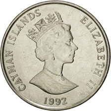 Monnaie, Îles Caïmans, Elizabeth II, 25 Cents, 1992, British Royal Mint, SUP+