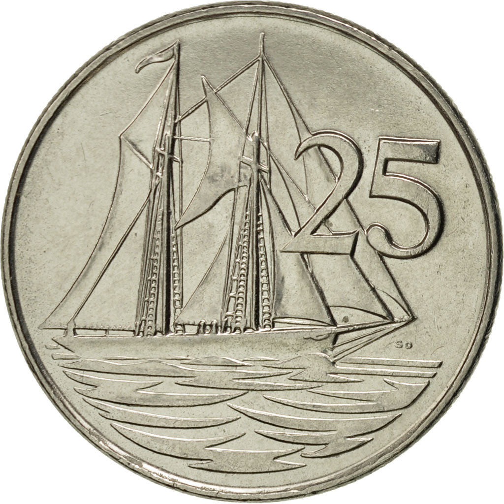 Coin, Cayman Islands, Elizabeth II, 25 Cents, 1992, British Royal Mint