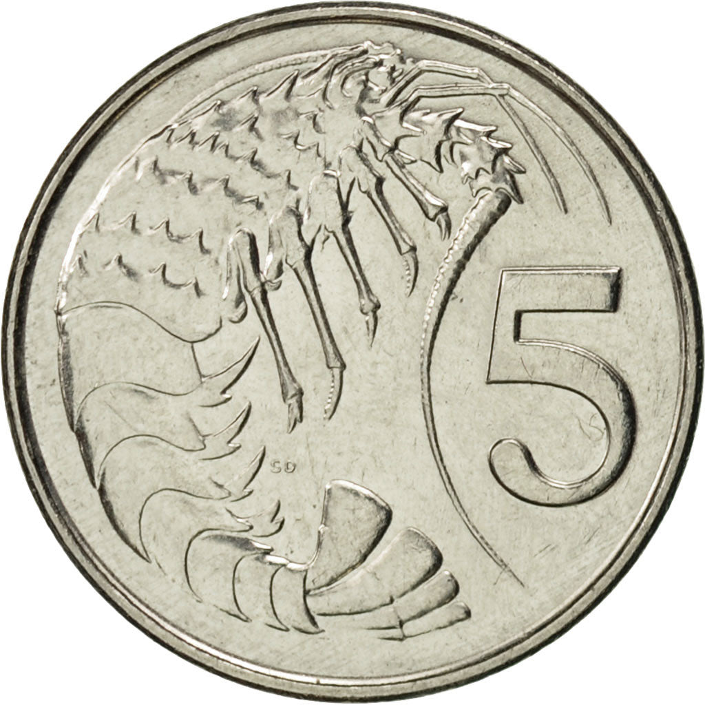 Coin, Cayman Islands, Elizabeth II, 5 Cents, 1992, British Royal Mint