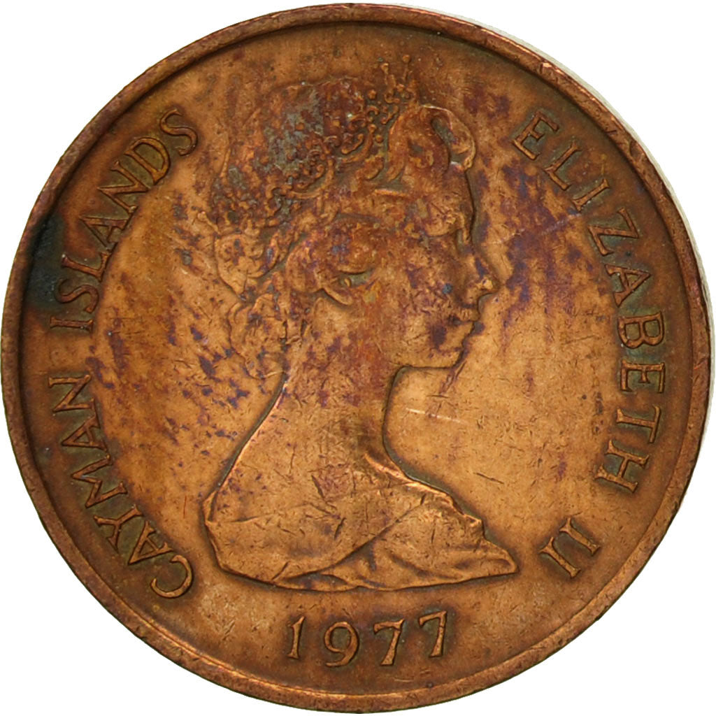Moneda, Islas Caimán, Elizabeth II, Cent, 1977, British Royal Mint, MBC