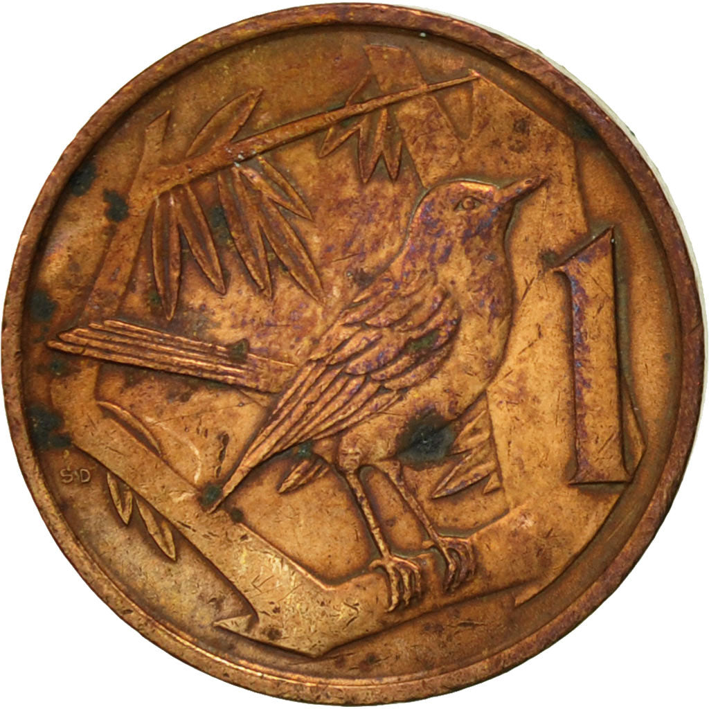 Moneda, Islas Caimán, Elizabeth II, Cent, 1977, British Royal Mint, MBC