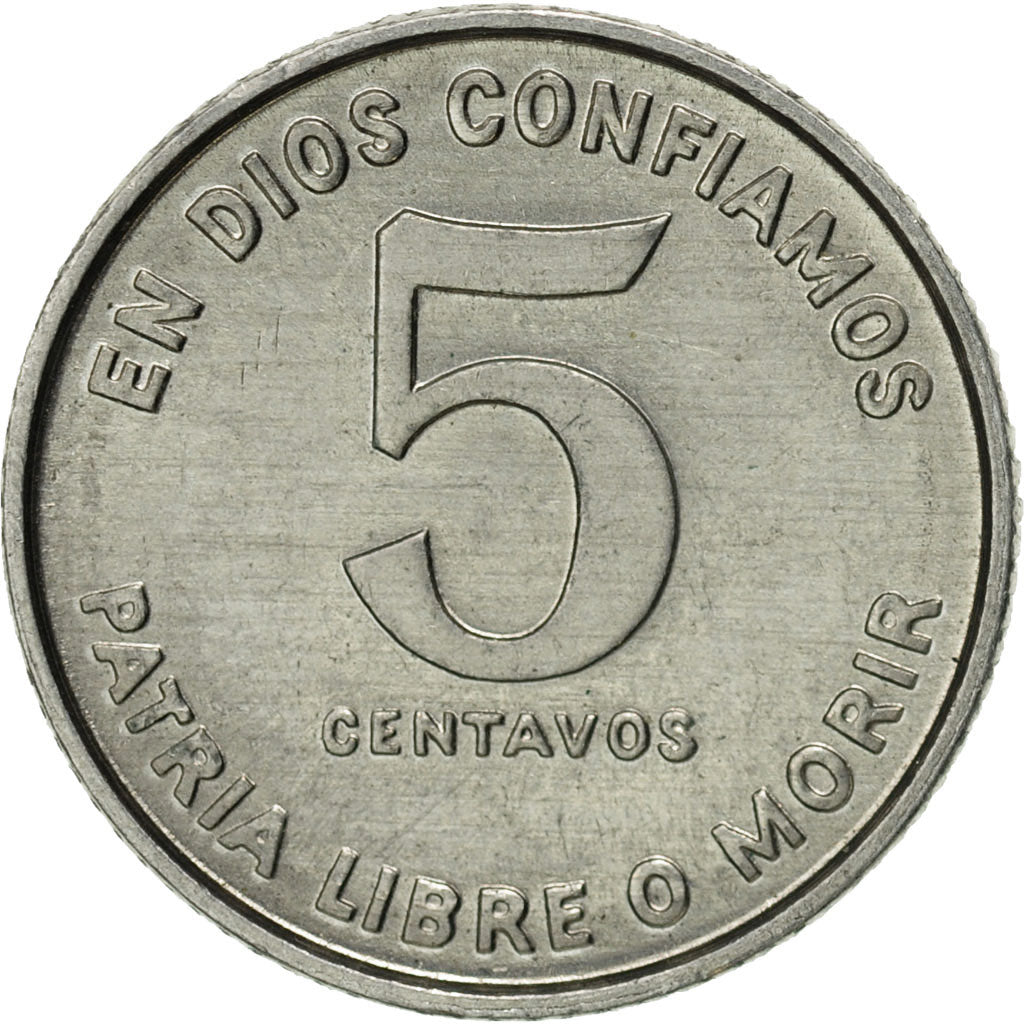 Nicaragua, 5 Centavos, 1981, AU(55-58), Aluminum, KM:49