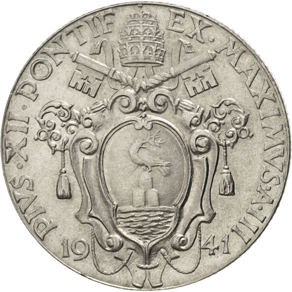 VATICAN CITY, Lira, 1941, KM #26a, MS(63), Stainless Steel, 26.65, 8.10