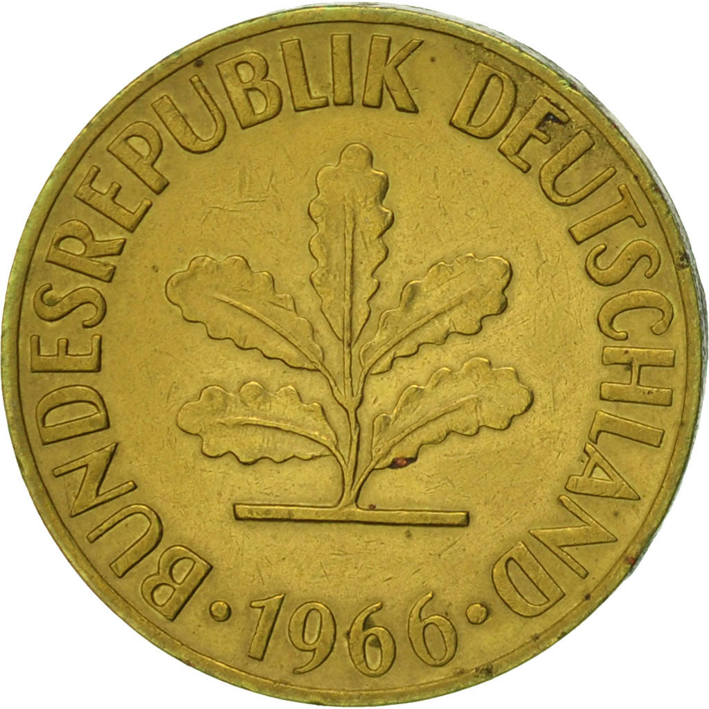 Münze, Bundesrepublik Deutschland, 5 Pfennig, 1966, Munich, SS, Brass Clad