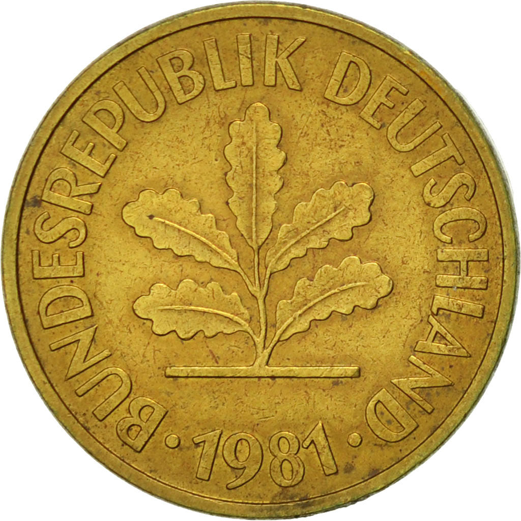 Monnaie, République fédérale allemande, 5 Pfennig, 1981, Munich, TTB, Brass