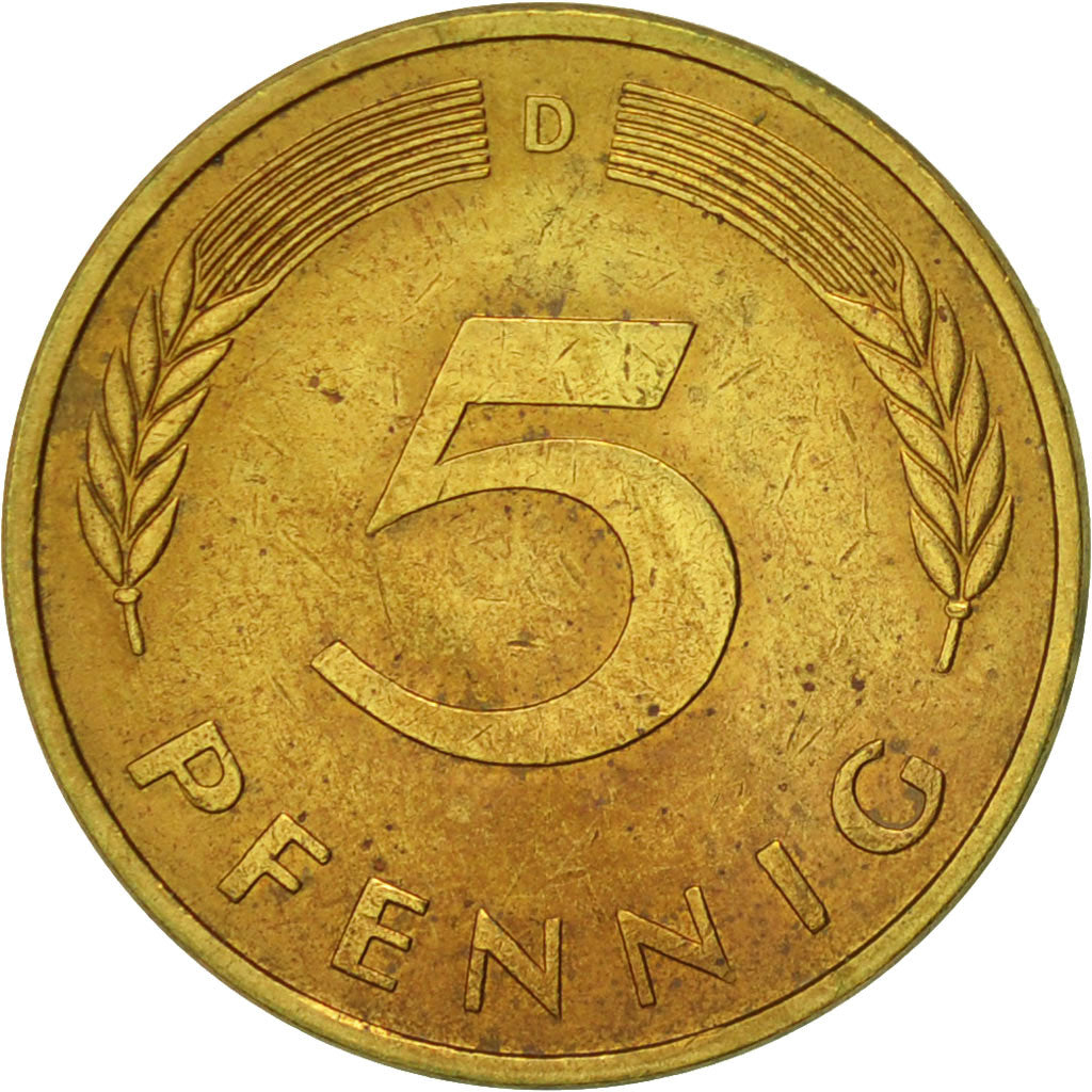 Monnaie, République fédérale allemande, 5 Pfennig, 1981, Munich, TTB, Brass
