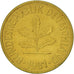 GERMANY - FEDERAL REPUBLIC, 5 Pfennig, 1981, Stuttgart, EF(40-45), Brass Clad