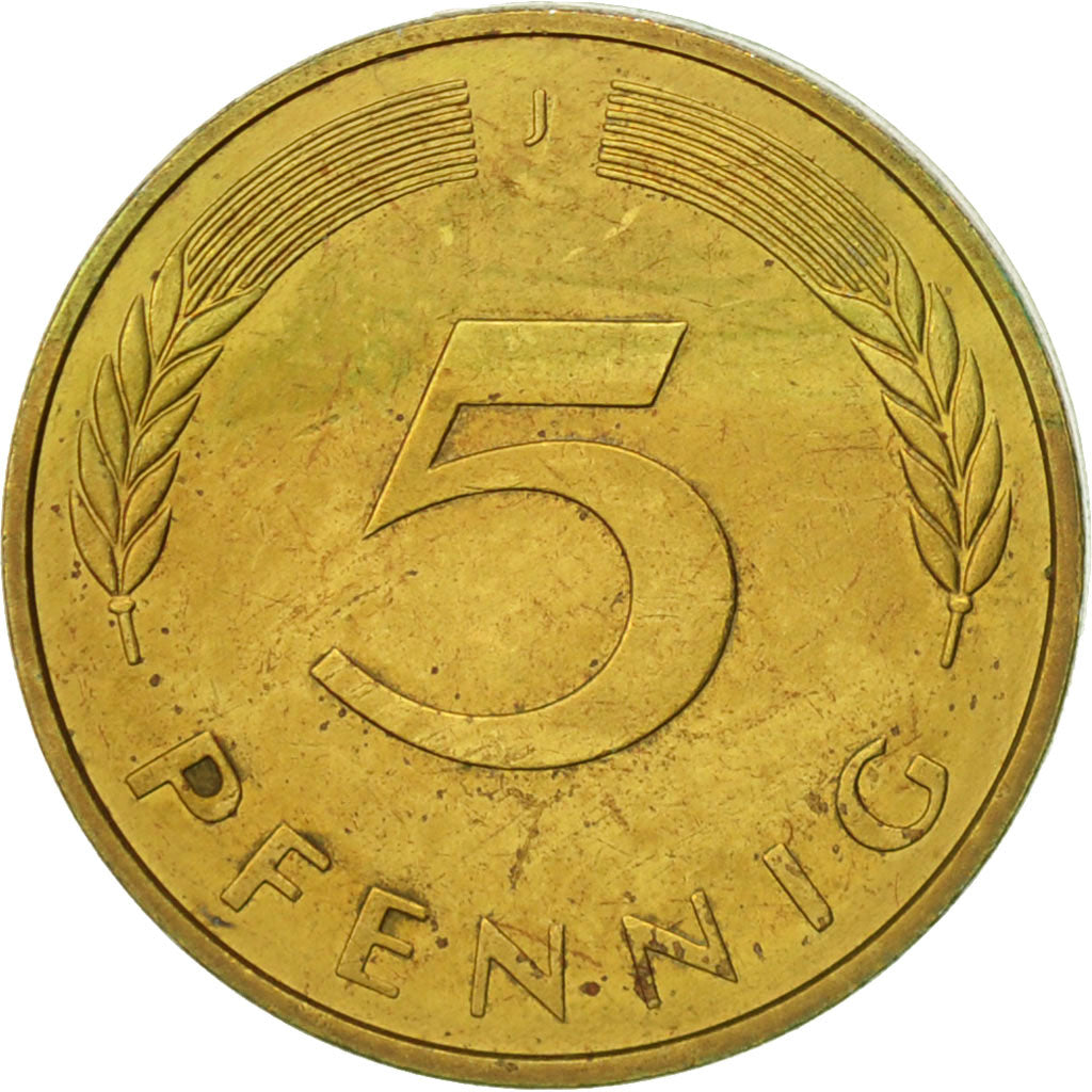 Coin, GERMANY - FEDERAL REPUBLIC, 5 Pfennig, 1982, Hambourg, EF(40-45), Brass