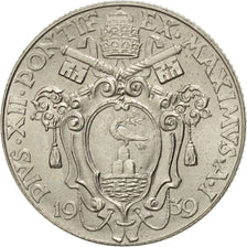 VATICAN CITY, 50 Centesimi, 1939, KM #25, MS(63), Nickel, 24, 5.93
