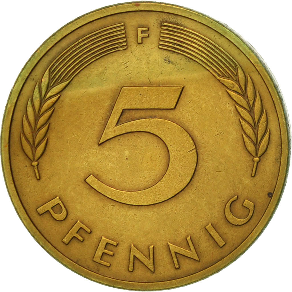 Moneta, GERMANIA - REPUBBLICA FEDERALE, 5 Pfennig, 1980, Stuttgart, BB, Acciaio