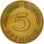 Coin, GERMANY - FEDERAL REPUBLIC, 5 Pfennig, 1980, Stuttgart, EF(40-45), Brass